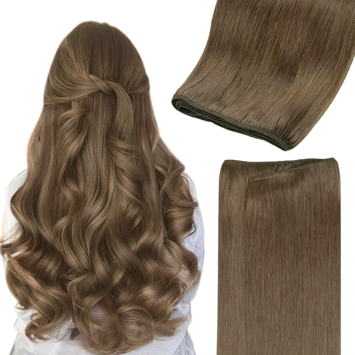 Extensions de cheveux GOO GOO 20 pouces châtain clair vue de face