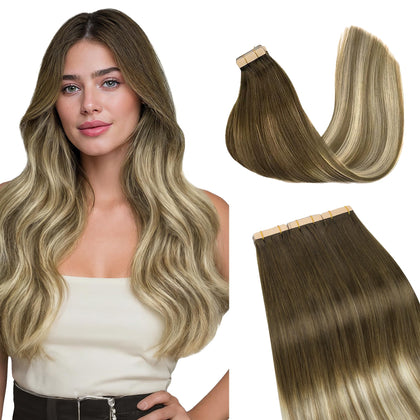Extensions de cheveux GOO GOO 20in couleur balayage Walnut Brown