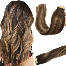 Extensions de cheveux GOO GOO 24 pouces balayage chocolat à caramel, vue avant