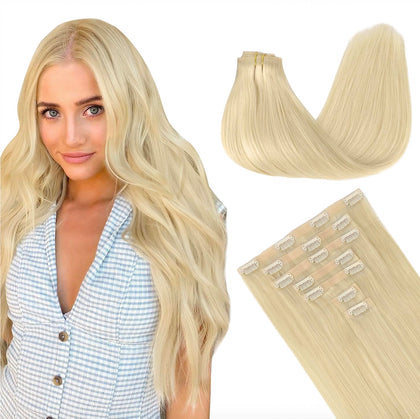 Extensions de cheveux GOO GOO 24 pouces couleur #60A Blond Platine vue avant