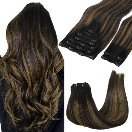 Extensions de cheveux GOO GOO 24 pouces couleur balayage noir à marron