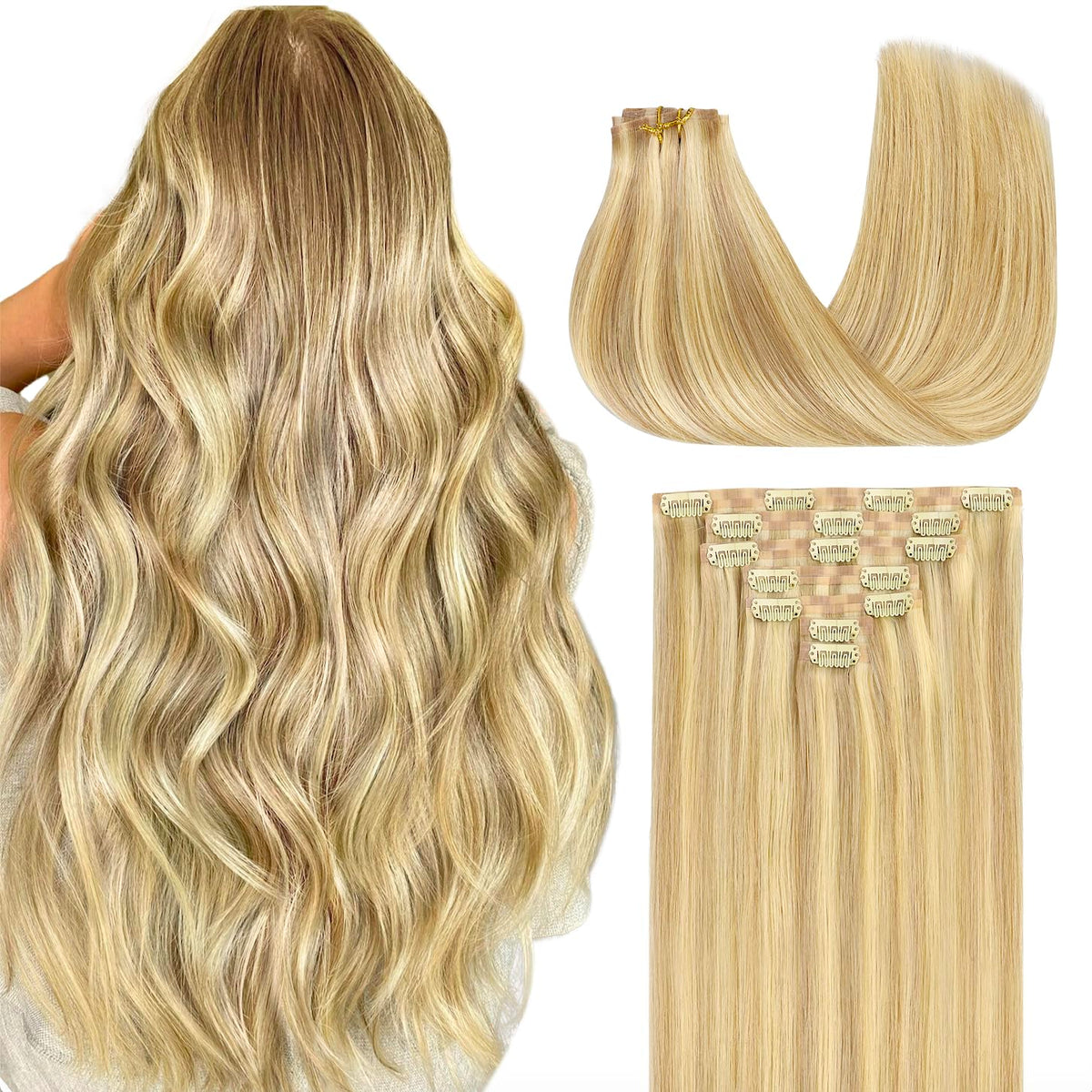 Extensions de cheveux GOO GOO 24 pouces en #18D/22F vue avant