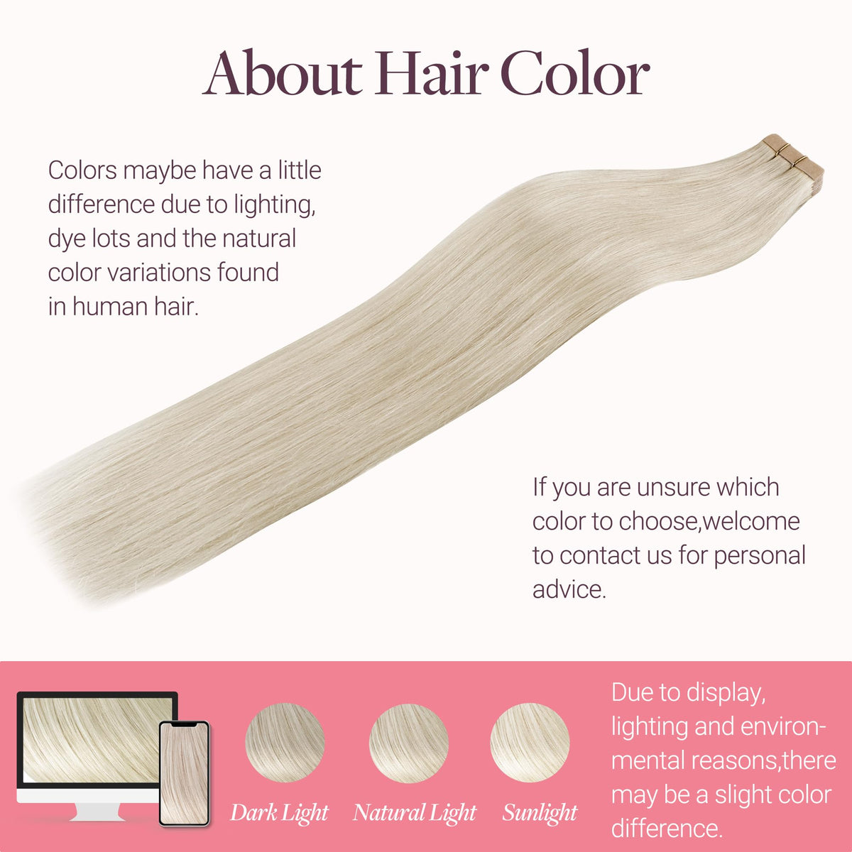 Extensions de cheveux GOO GOO 60A platine avec texture lisse
