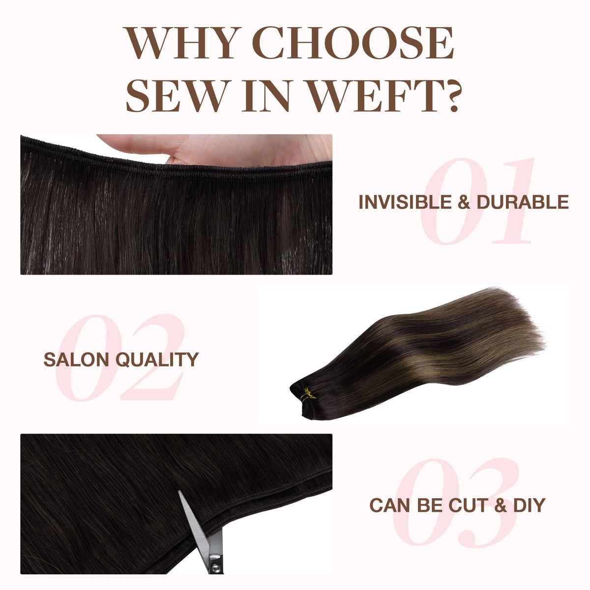 Extensions de cheveux GOO GOO à double weft pour plus de volume
