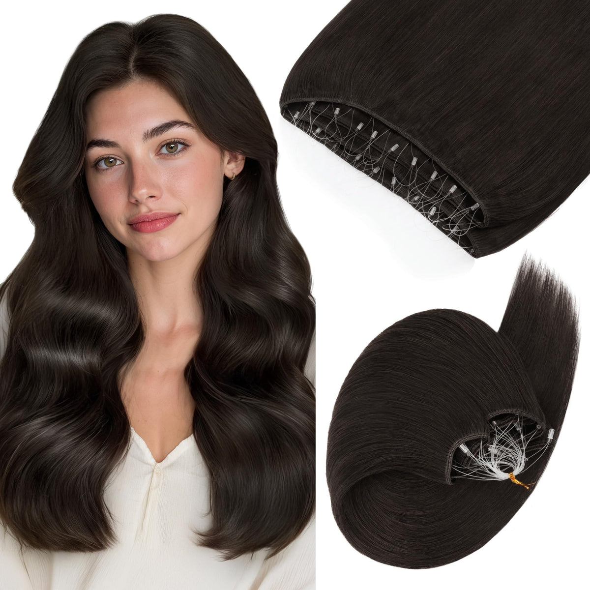 Extensions de cheveux GOO GOO à micro anneaux, vue avant