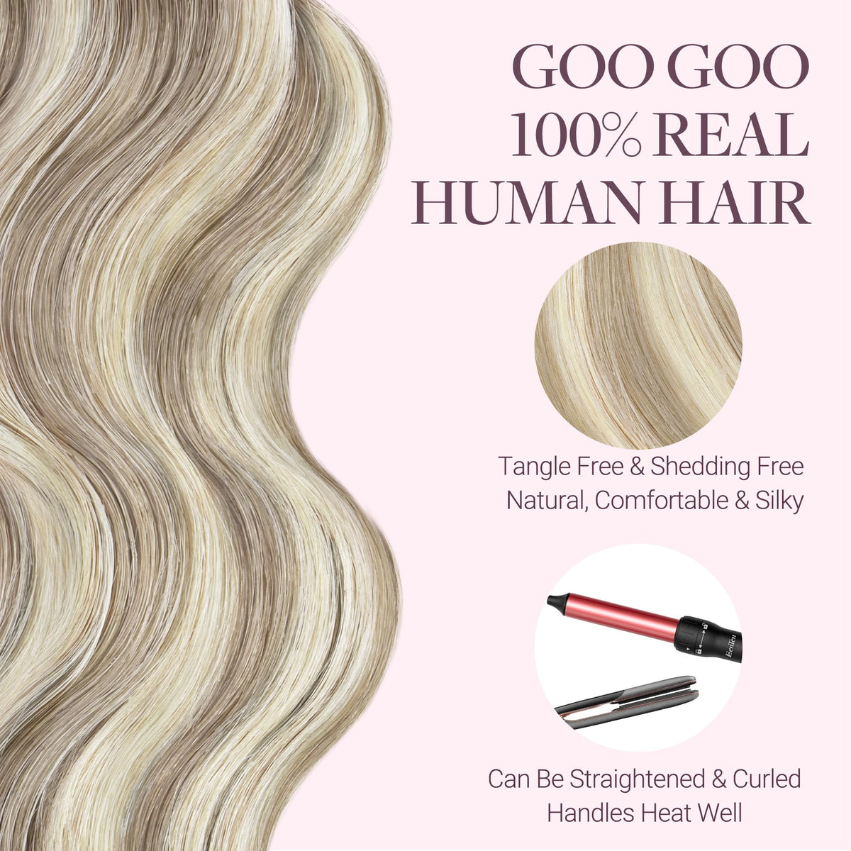 Extensions de cheveux GOO GOO avec texture douce et lisse