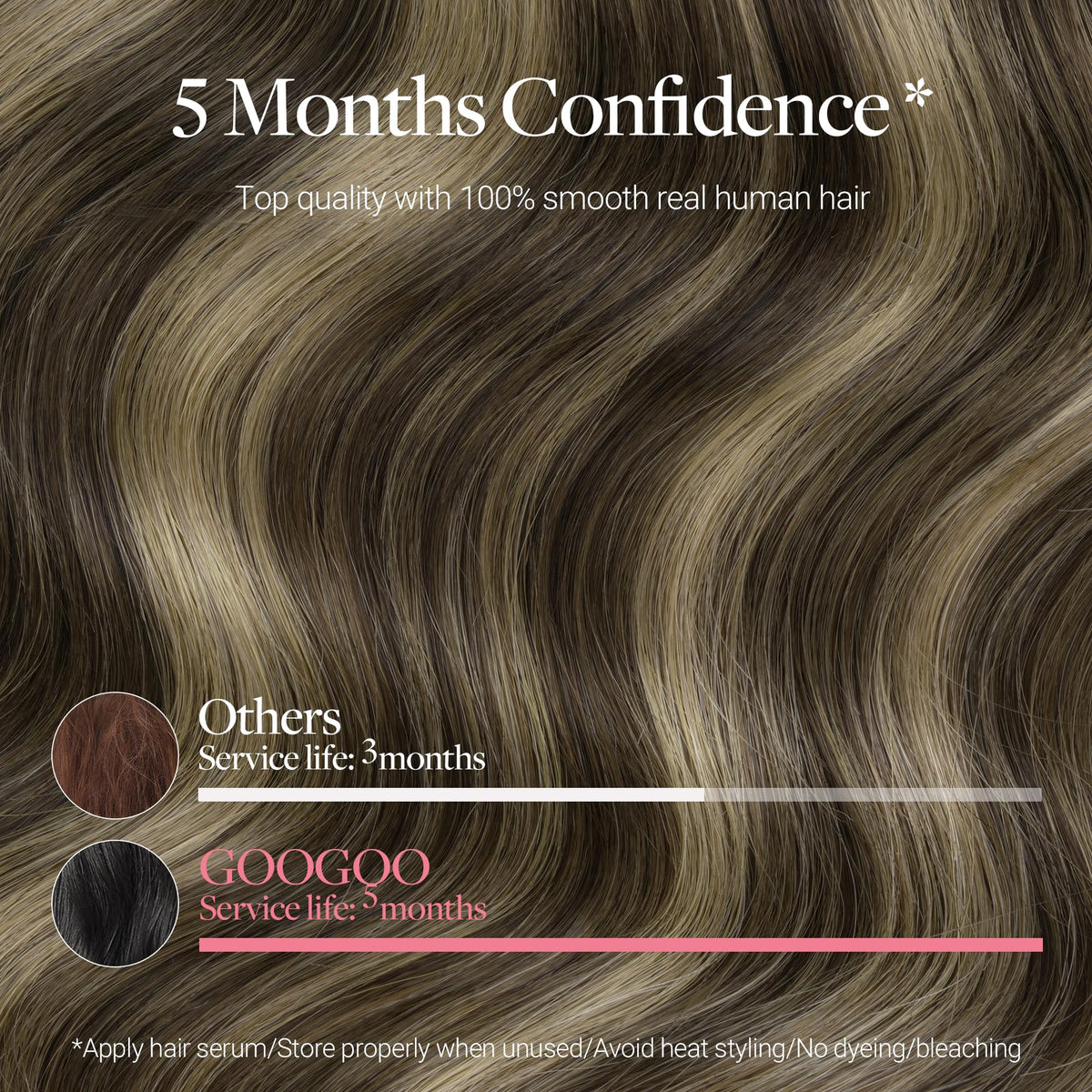 Extensions de cheveux GOO GOO avec un aspect soyeux et naturel