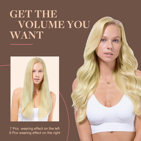 Extensions de Cheveux GOO GOO Clip-in 14 pouces avec reflets