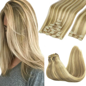 Extensions de Cheveux GOO GOO Clip-in 14 pouces Blonde Doré avant