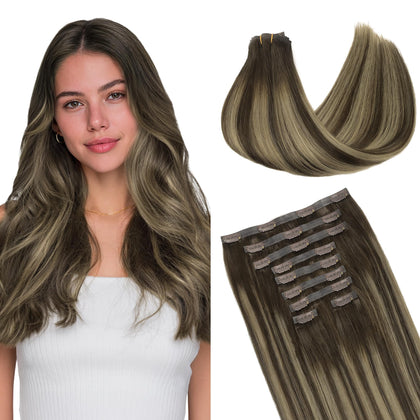 Extensions de cheveux GOO GOO clip in 14 pouces couleur balayage