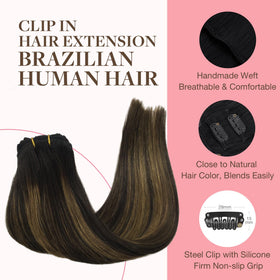 Extensions de cheveux GOO GOO en cheveux humains devant un miroir