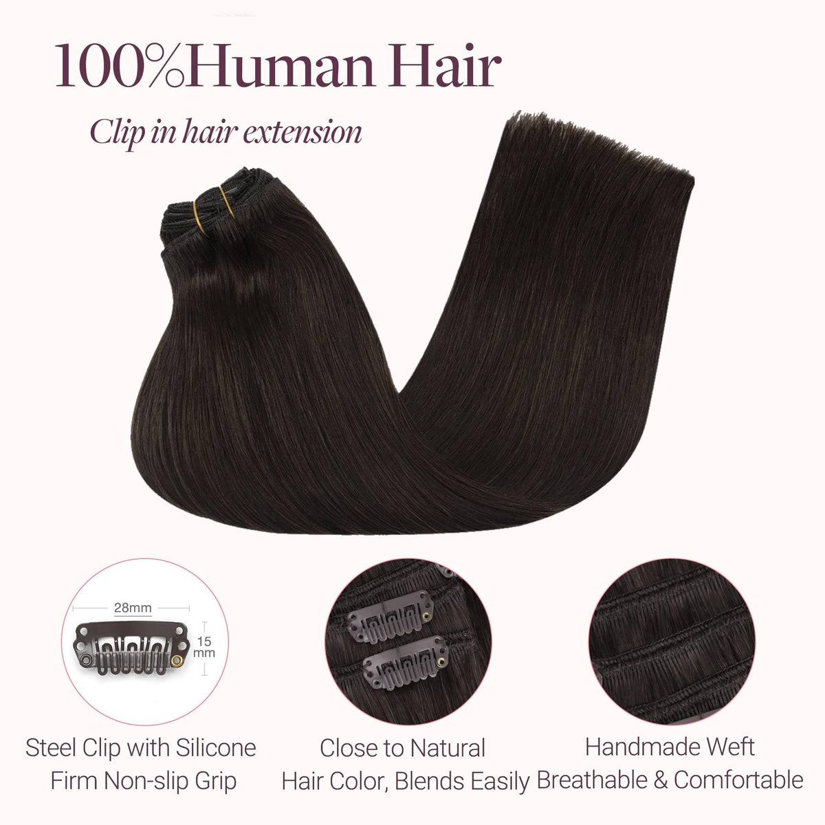 Extensions de cheveux GOO GOO en cheveux humains réels sur un mannequin