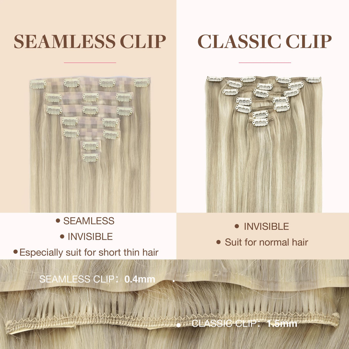 Extensions de cheveux GOO GOO en couleur blond platine avec reflets