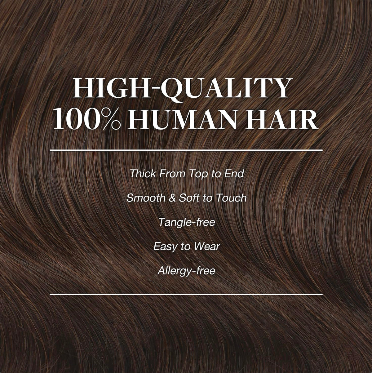 Extensions de cheveux GOO GOO en couleur Chocolat Brun #4A sur fond blanc