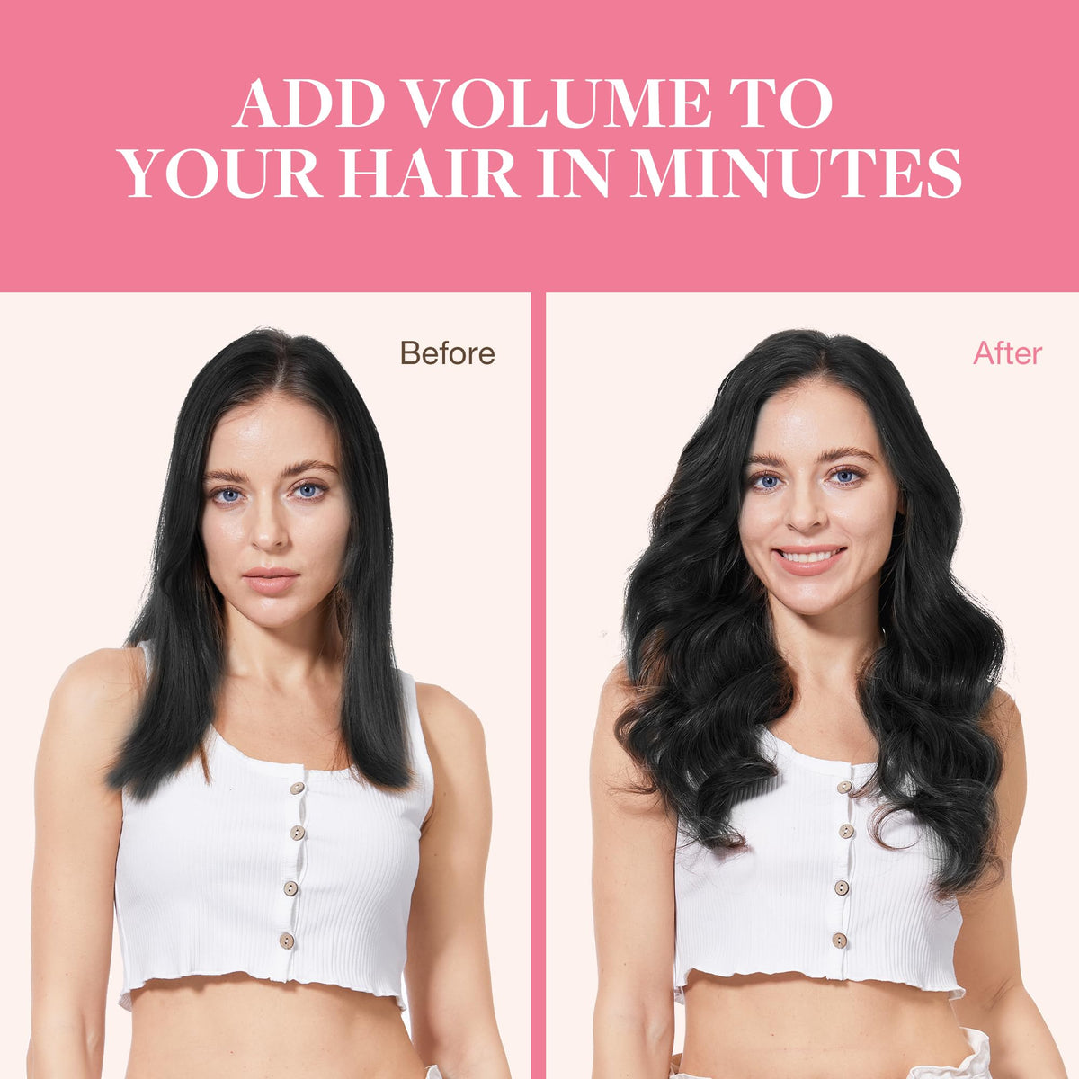 Extensions de cheveux GOO GOO en couleur noir jet avec finition lisse