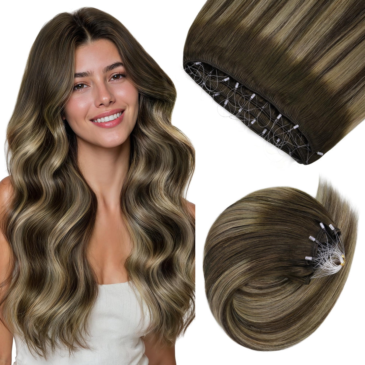 Extensions de cheveux GOO GOO en micro perles, vue de face