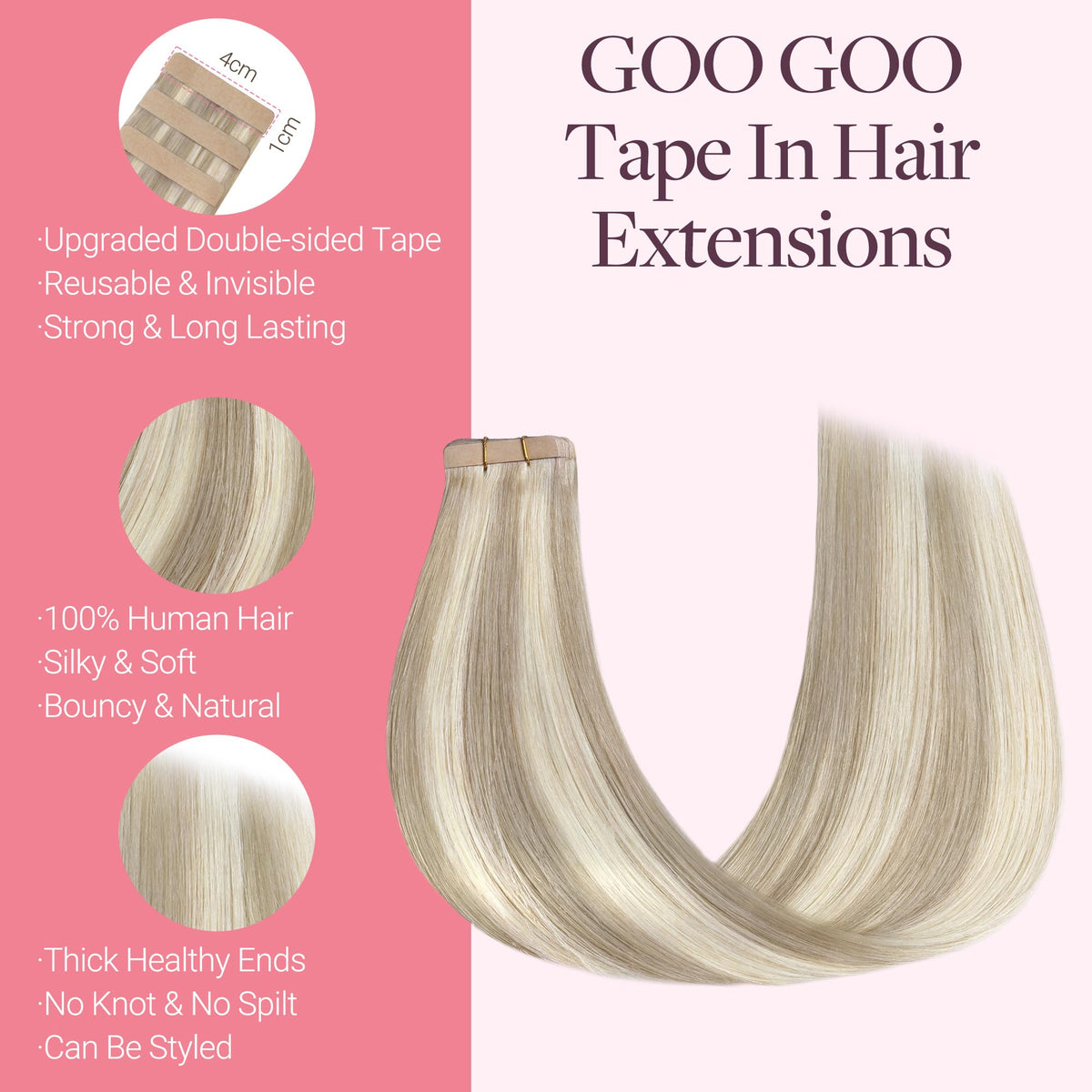 Extensions de cheveux GOO GOO en paquet, 20 pièces