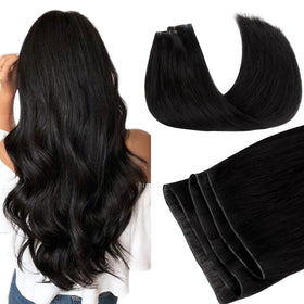 Extensions de cheveux GOO GOO Genius Weft vue avant avec effet naturel