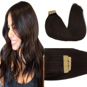 Extensions de cheveux GOO GOO marron foncé 16 pouces, paquet avant