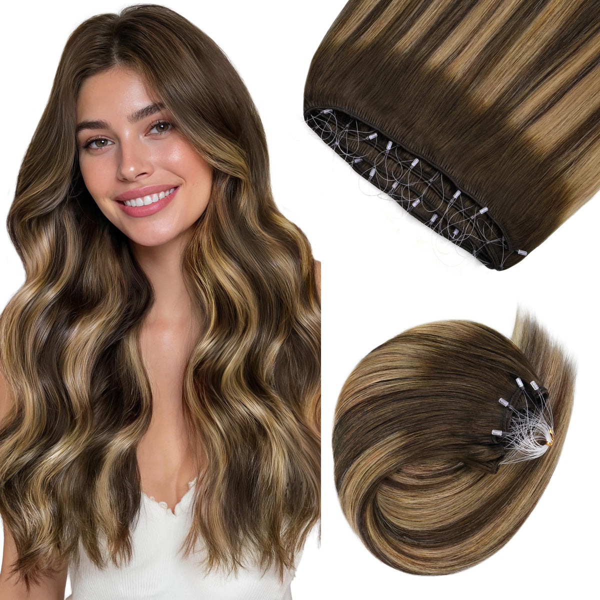 Extensions de Cheveux GOO GOO Micropérles vue de face