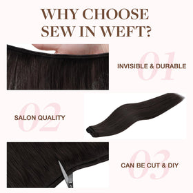 Extensions de cheveux GOO GOO montrant la méthode de couture