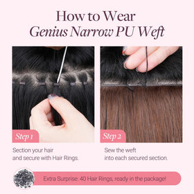 Extensions de cheveux GOO GOO montrant la texture et la brillance