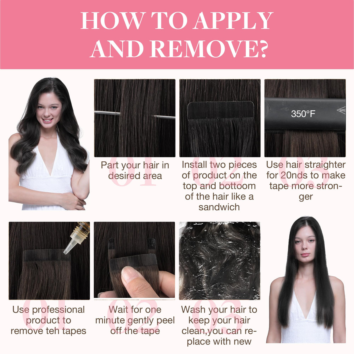 Extensions de cheveux GOO GOO montrant la texture lisse