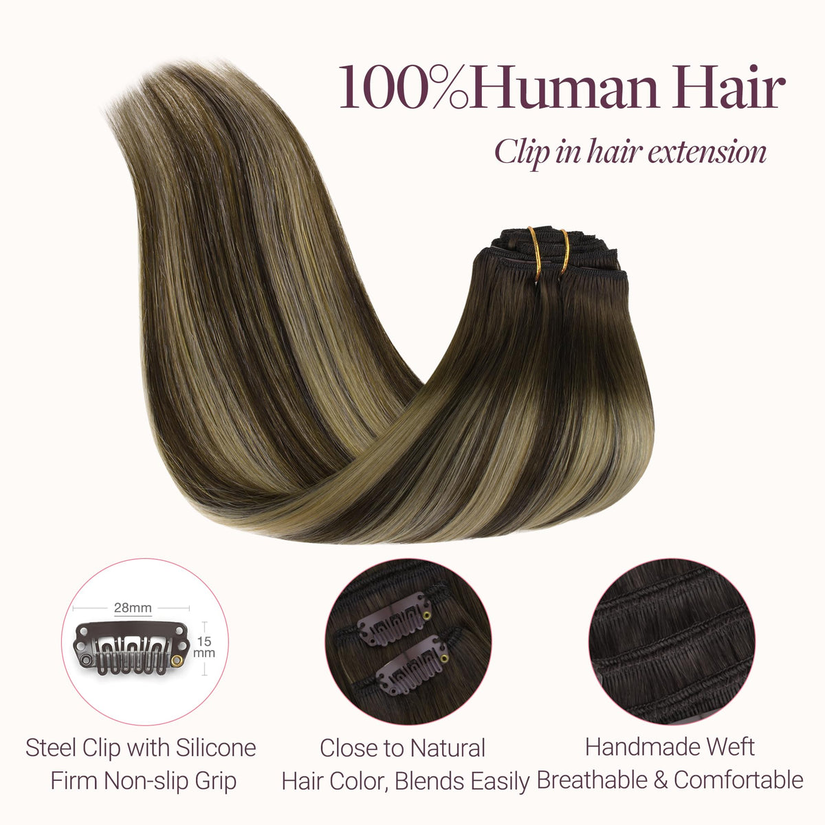 Extensions de cheveux GOO GOO montrant la texture soyeuse