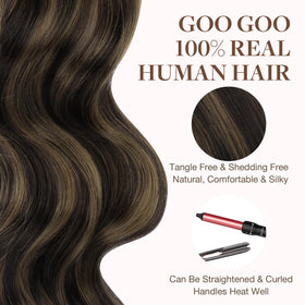 Extensions de cheveux GOO GOO montrant le volume et la longueur