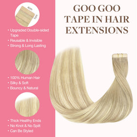 Extensions de cheveux GOO GOO posées sur une surface