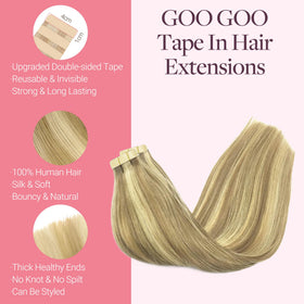 Extensions de cheveux GOO GOO posées sur une surface plane