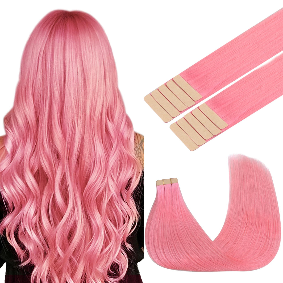 Extensions de cheveux GOO GOO rose pêche 18 pouces vue avant