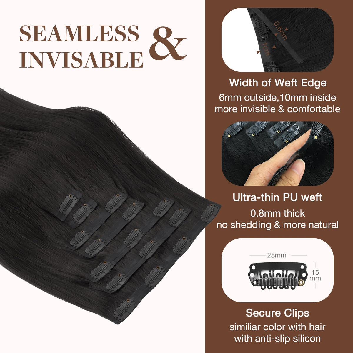 Extensions de Cheveux GOO GOO sur une table avec accessoires