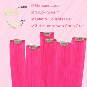Extensions de cheveux Hot Pink Wennalife en utilisation