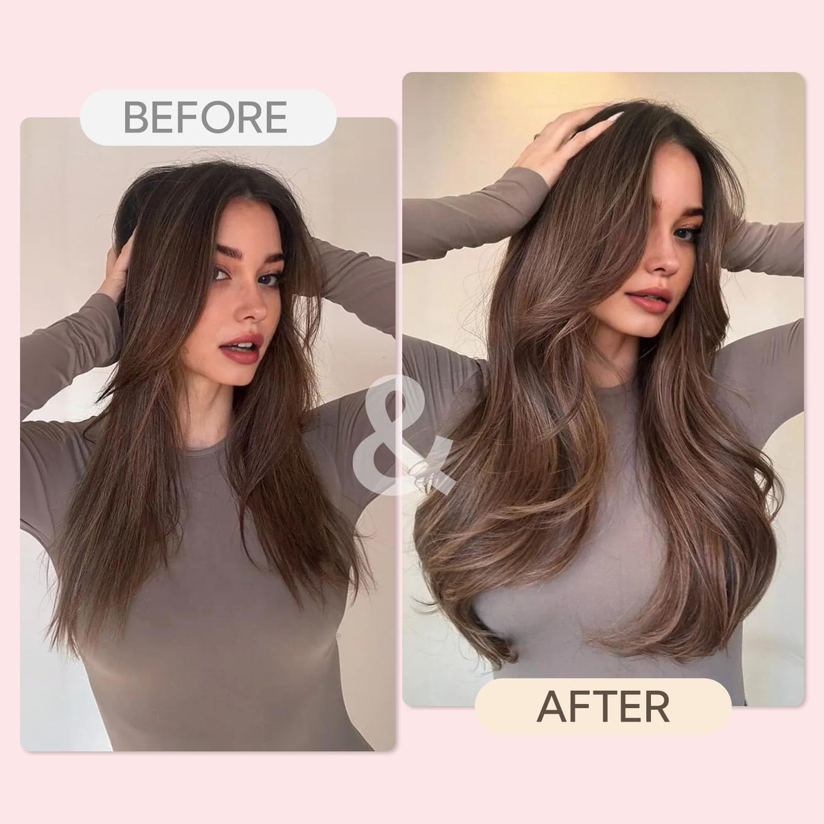 Extensions de cheveux hotbanana en couleur marron foncé et châtaigne