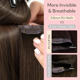 Extensions de cheveux hotbanana posées sur une surface avec lumière naturelle