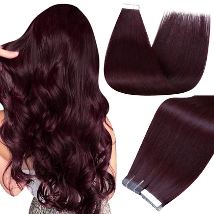 Extensions de cheveux humains Full Shine 20 pouces couleur bordeaux vue avant