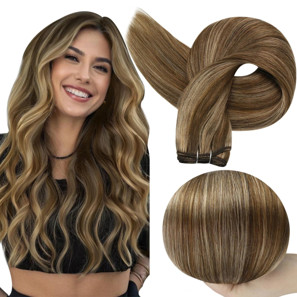 Extensions de cheveux humains Full Shine 22 pouces vue avant