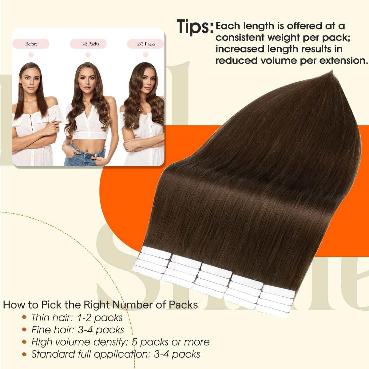 Extensions de cheveux humains Full Shine en châtaigne foncée dans un cadre de salon