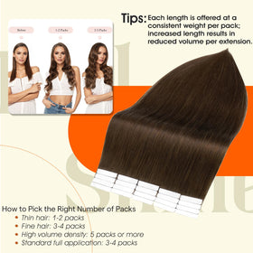 Extensions de cheveux humains Full Shine en châtaigne foncée dans un cadre de salon