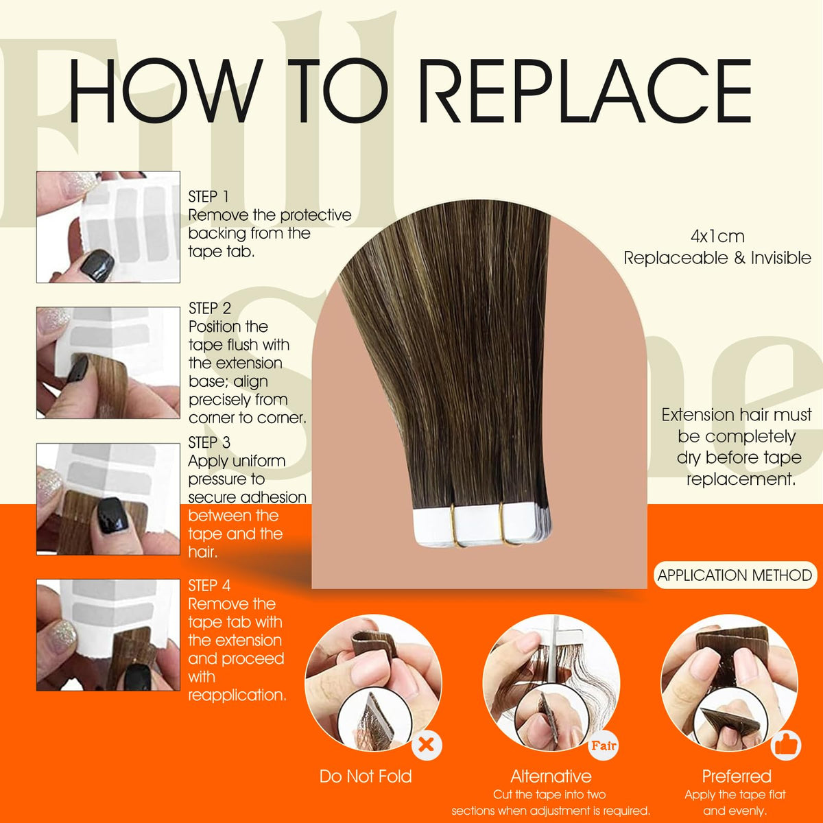 Extensions de cheveux humains Full Shine en châtain clair sur mannequin
