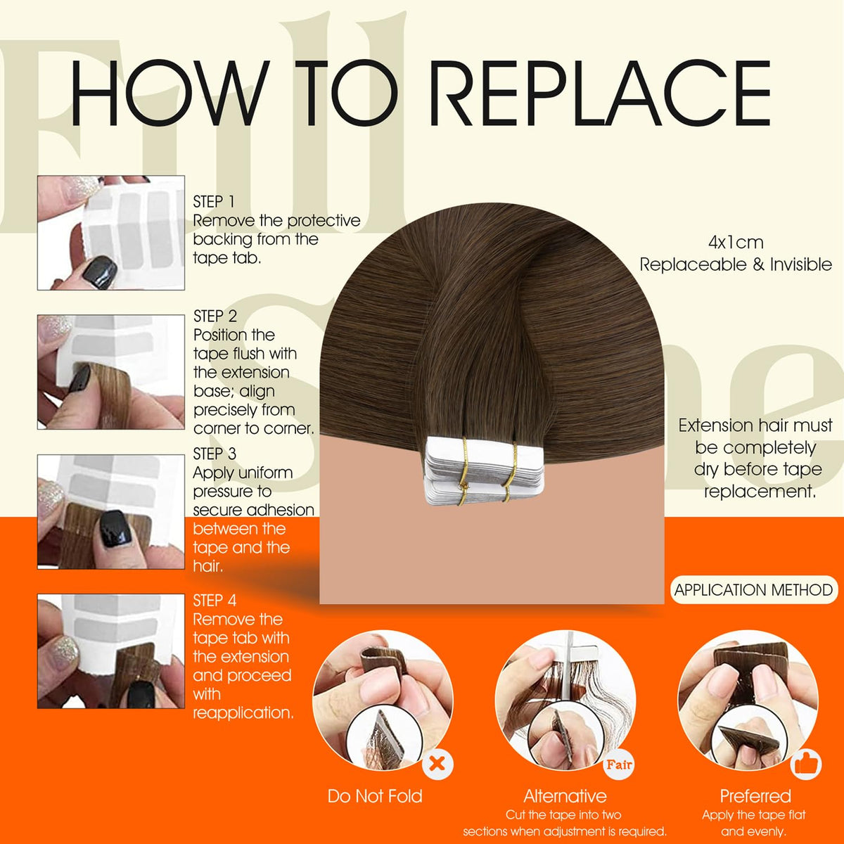 Extensions de cheveux humains Full Shine en paquet avec dimensions