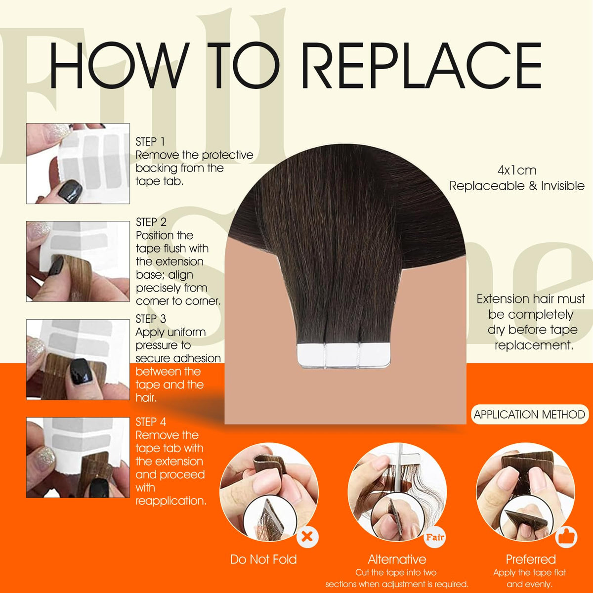 Extensions de cheveux humains Full Shine montrant leur texture