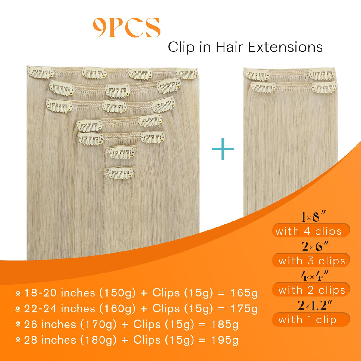 Extensions de cheveux humains Sunny Hair en ombre et blond