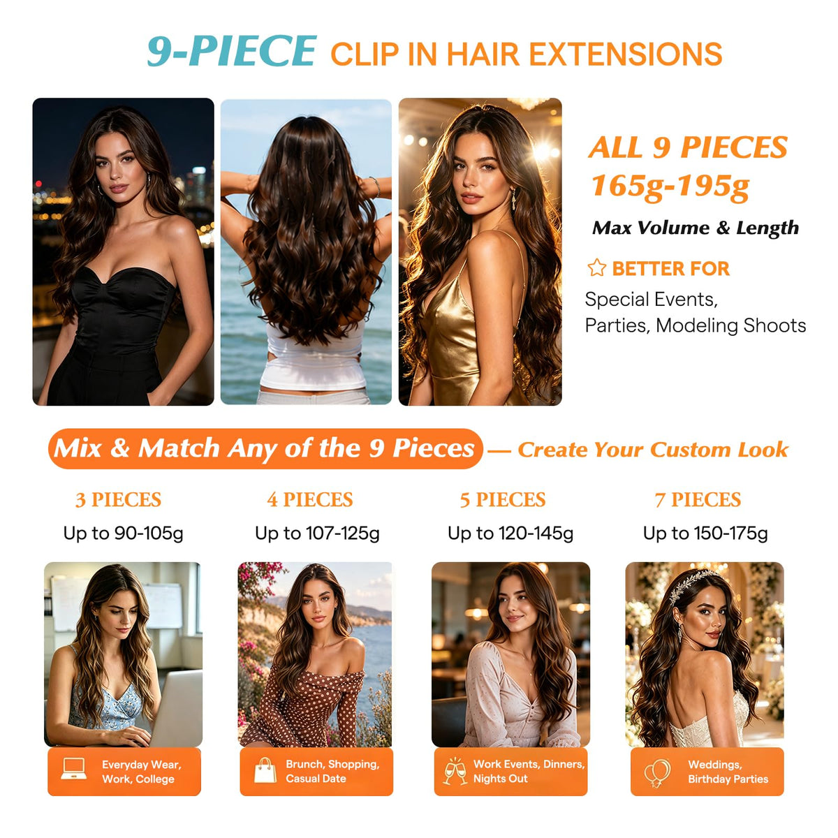 Extensions de cheveux humains Sunny Hair sur un modèle