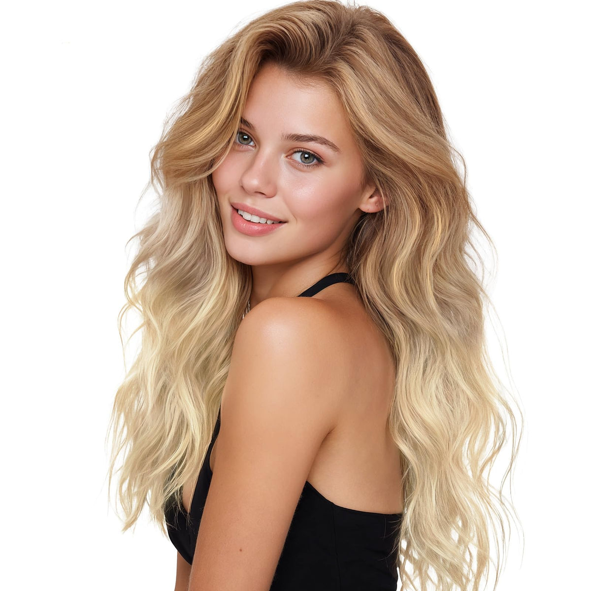 Extensions de cheveux humains Wennalife 26 pouces mélange beige cendré