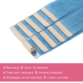 Extensions de cheveux humains Wennalife SkyBlue, vue de côté