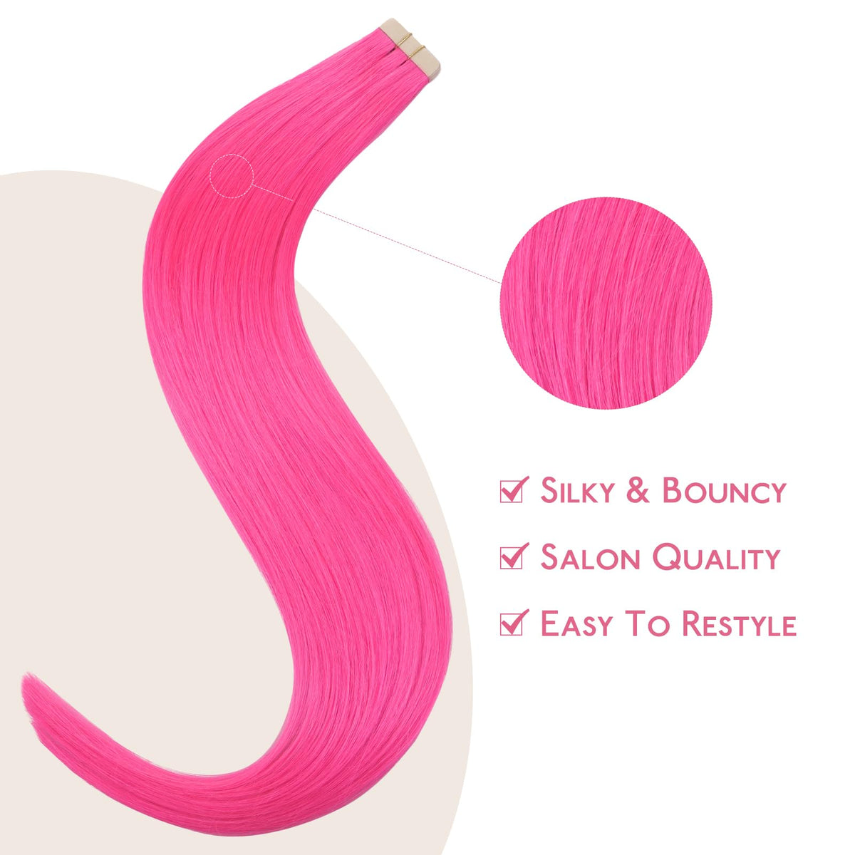 Extensions de cheveux humains Wennalife, vue arrière