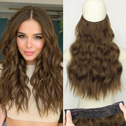 Extensions de cheveux KooKaStyle 16" couleur châtaigne vue frontale