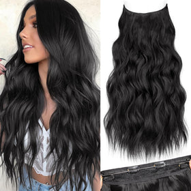 Extensions de cheveux KooKaStyle 20 pouces avec fil invisible et clips